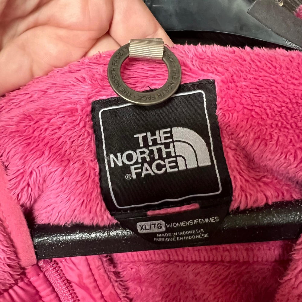 The North Face Women's Osito Fleece Jacket Pink Full Zip Hooded XL Athleisure - Picture 4 of 5